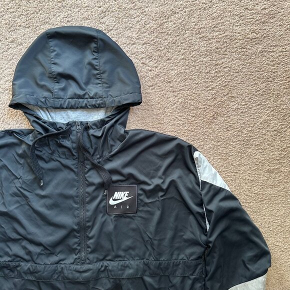 Nike Air Windbreaker Mens Small Half Zip Black Cotton Lined High Neck - Picture 5 of 13